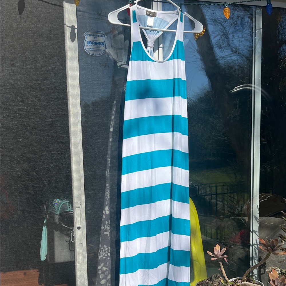Tommy Bahama Light Blue and White Sundress